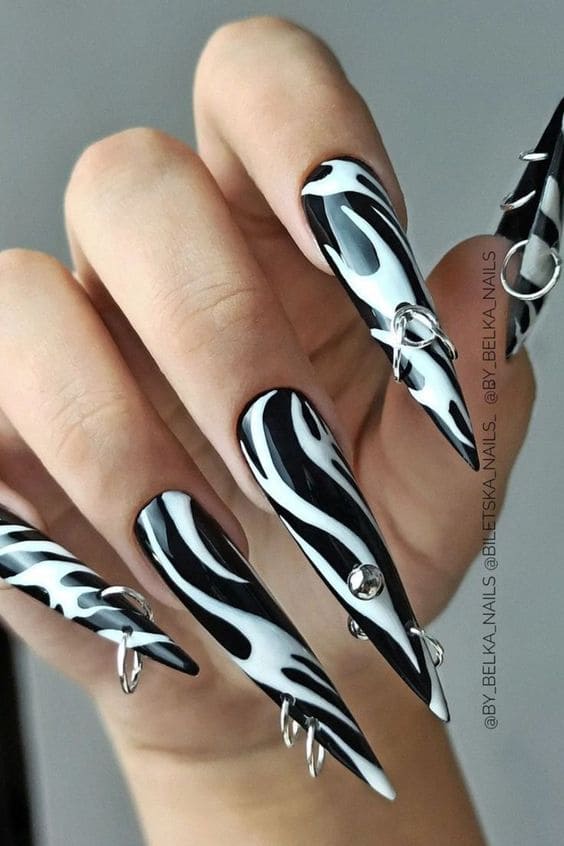 Piercing Long Stiletto Nails