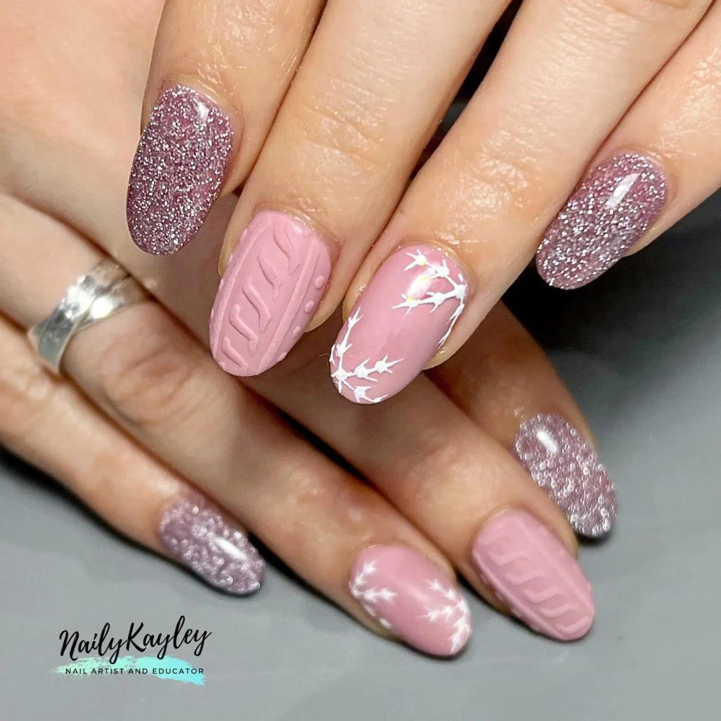Pink And White Manicures