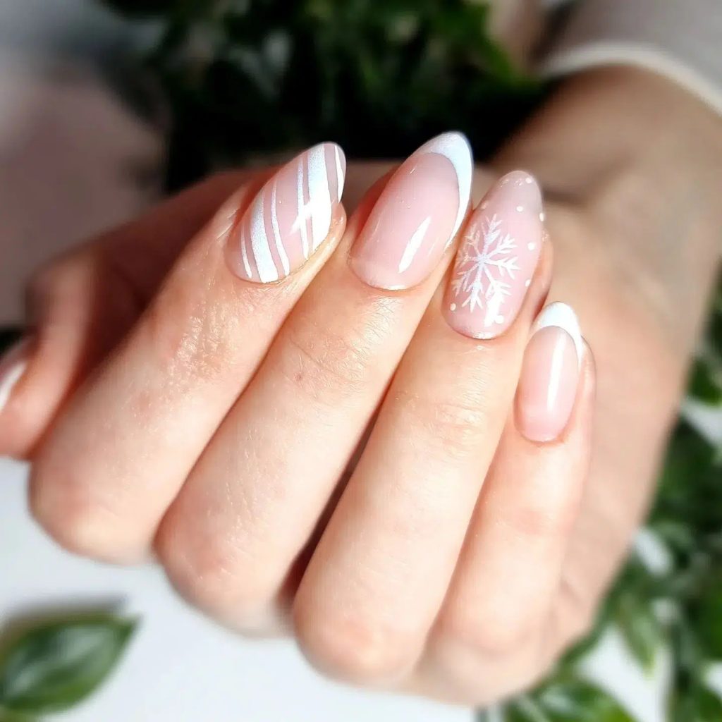 Pink And White Manicures