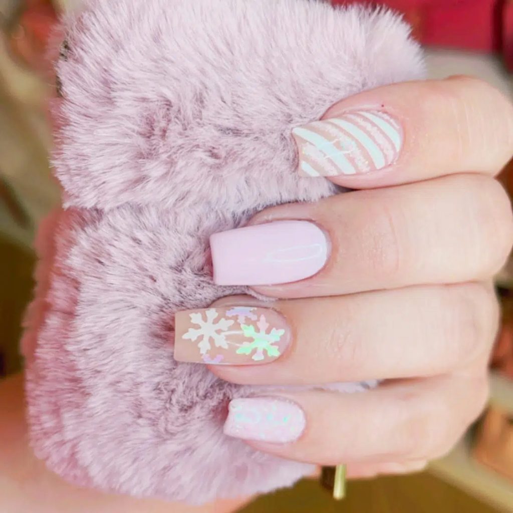 Pink And White Manicures