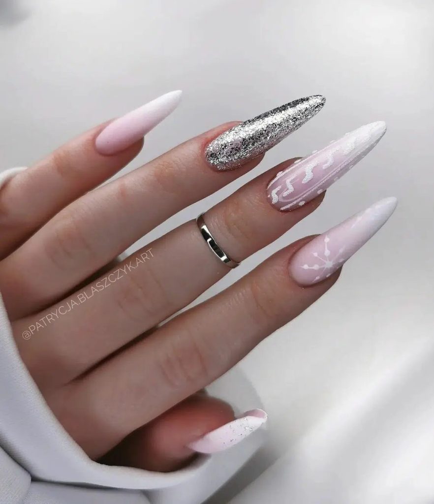 Pink And White Manicures