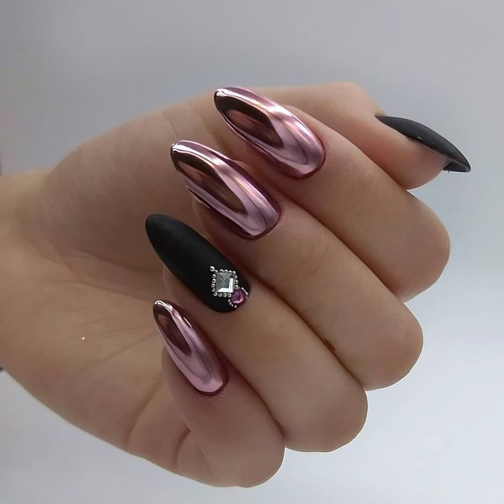 Pink Chrome Nails