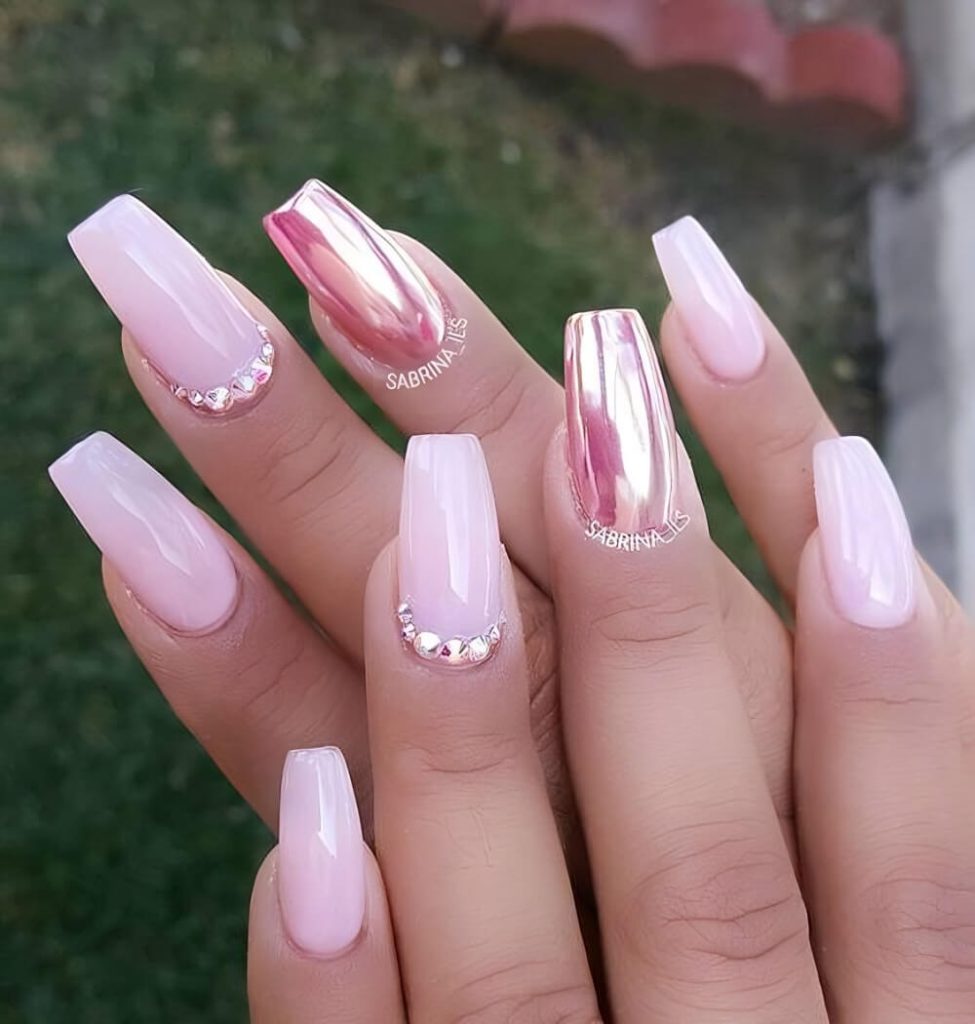Pink Chrome Nails