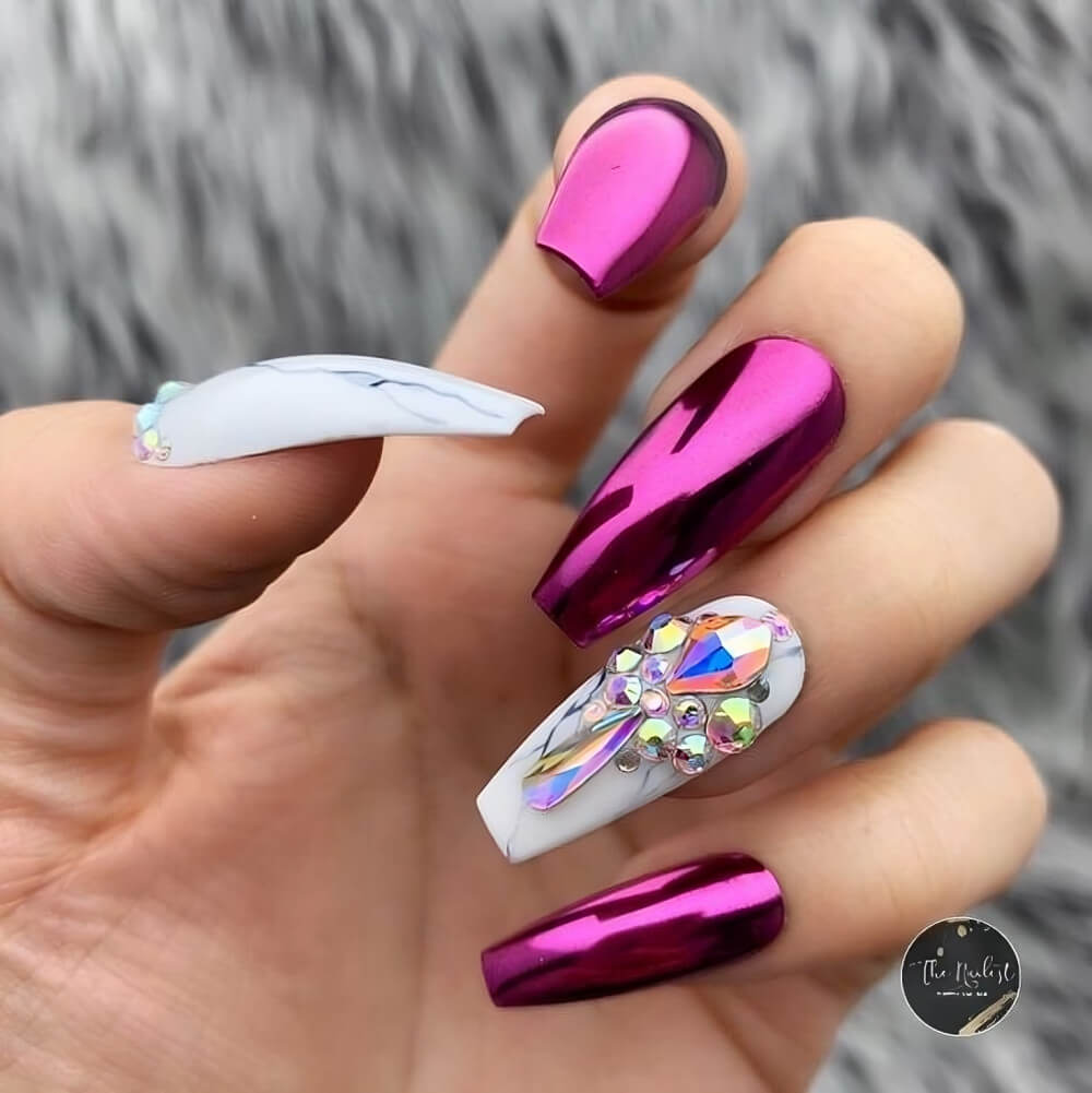Pink Chrome Nails