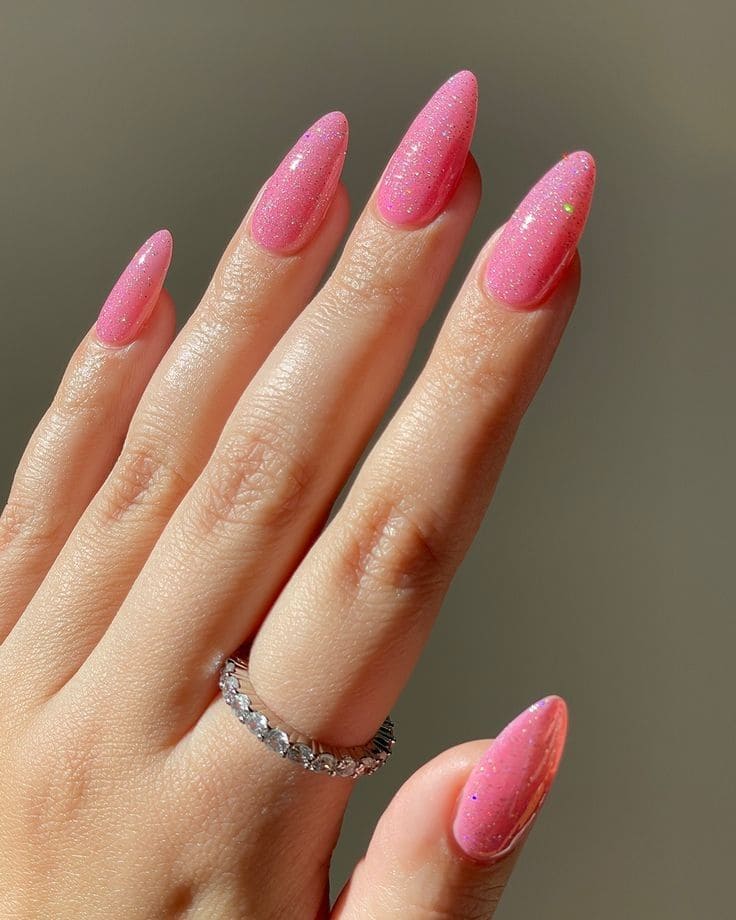 Pink Girly Acrylic Nails
