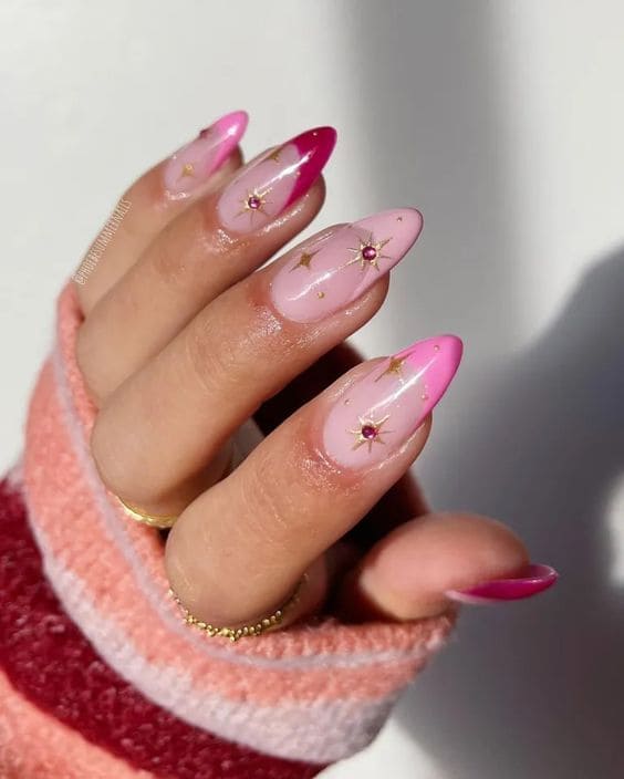 Pink Girly Acrylic Nails