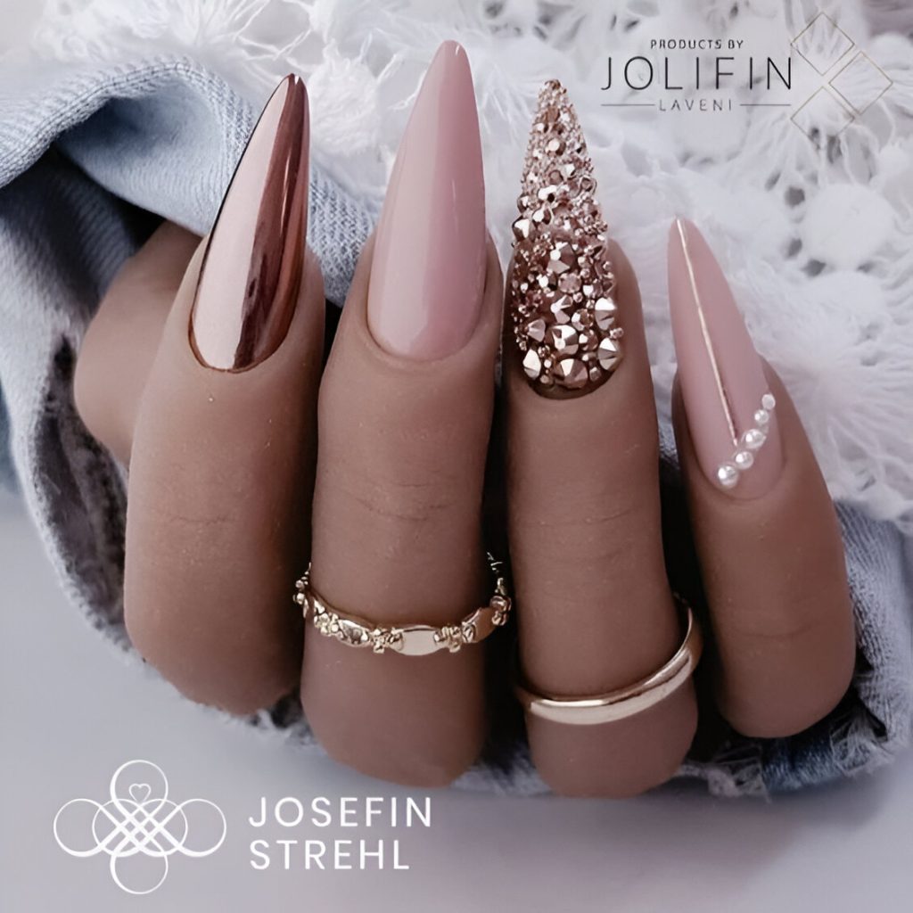  Pink Glitter Nail Designs