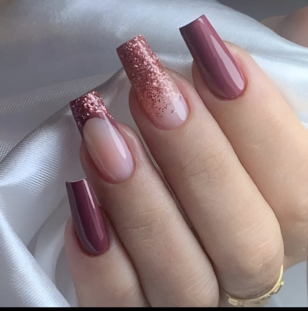  Pink Glitter Nail Designs