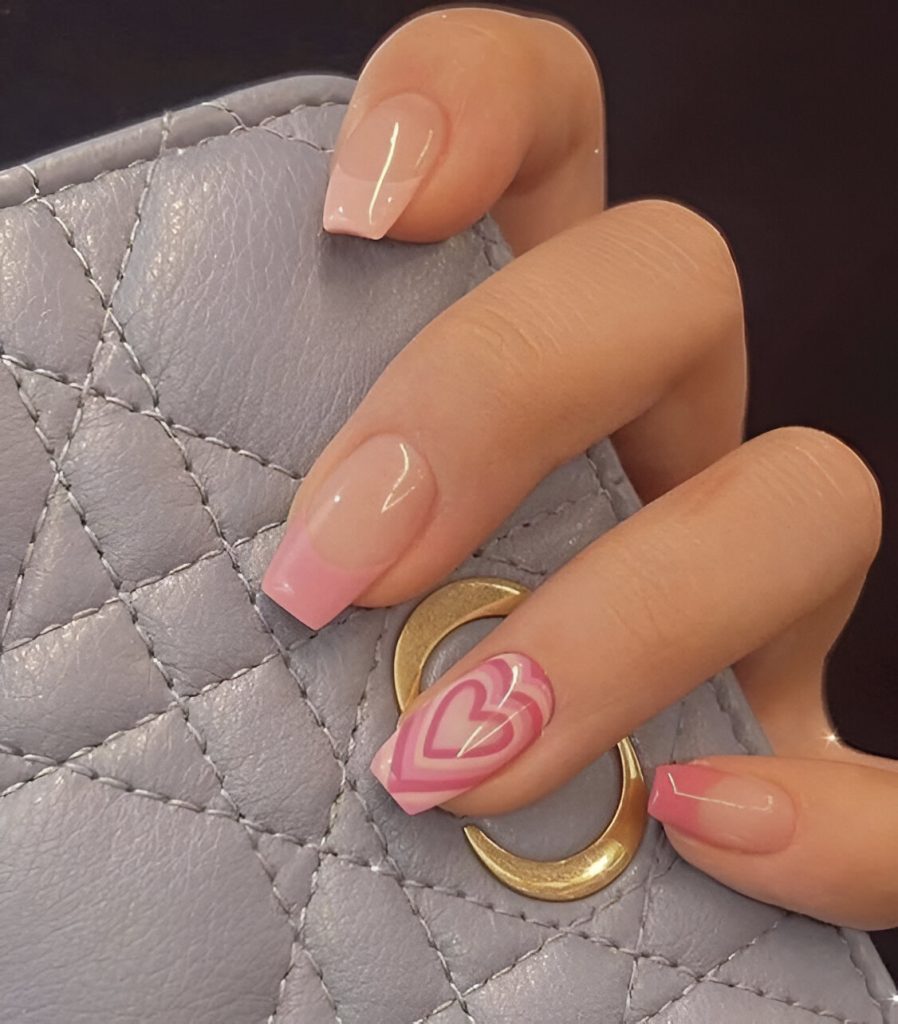 Pink Heart Manicures