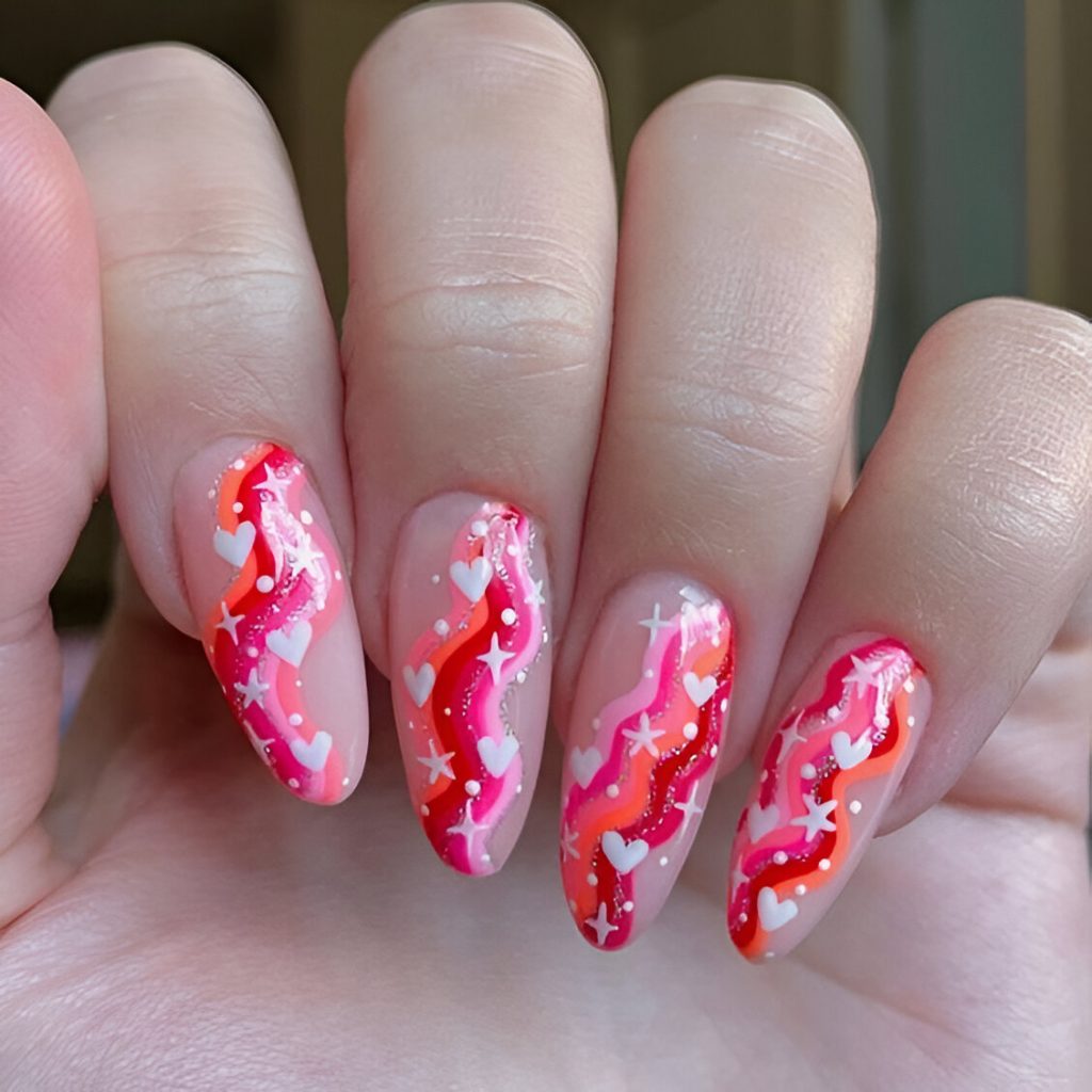 Pink Heart Manicures