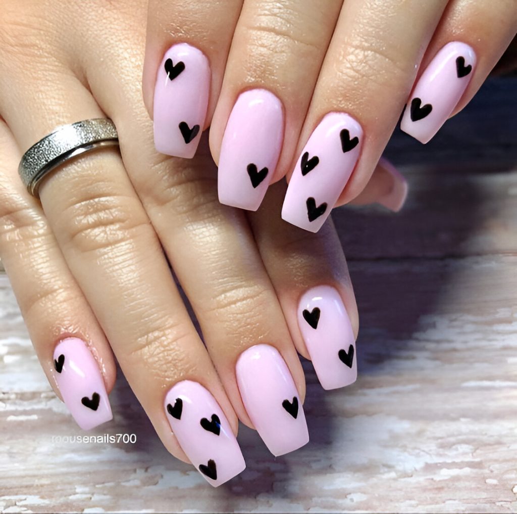 Pink Heart Manicures