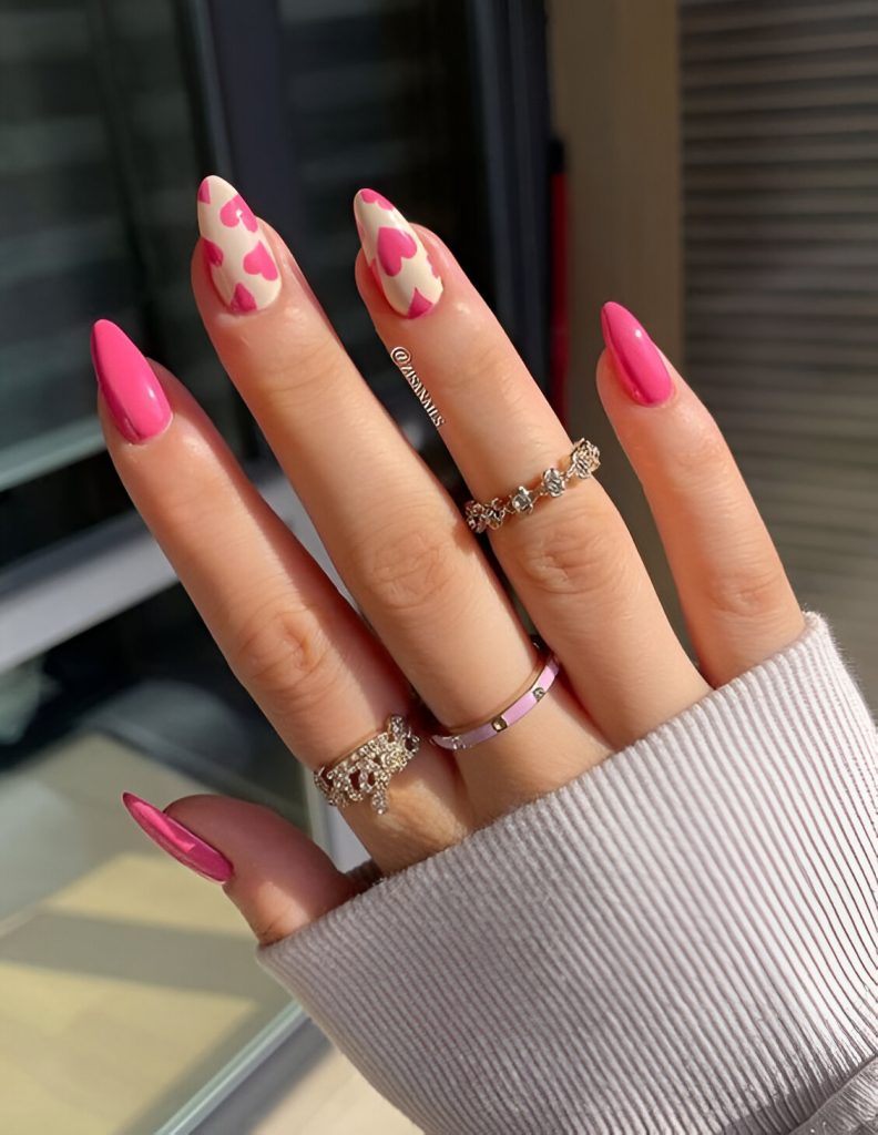 Pink Heart Manicures