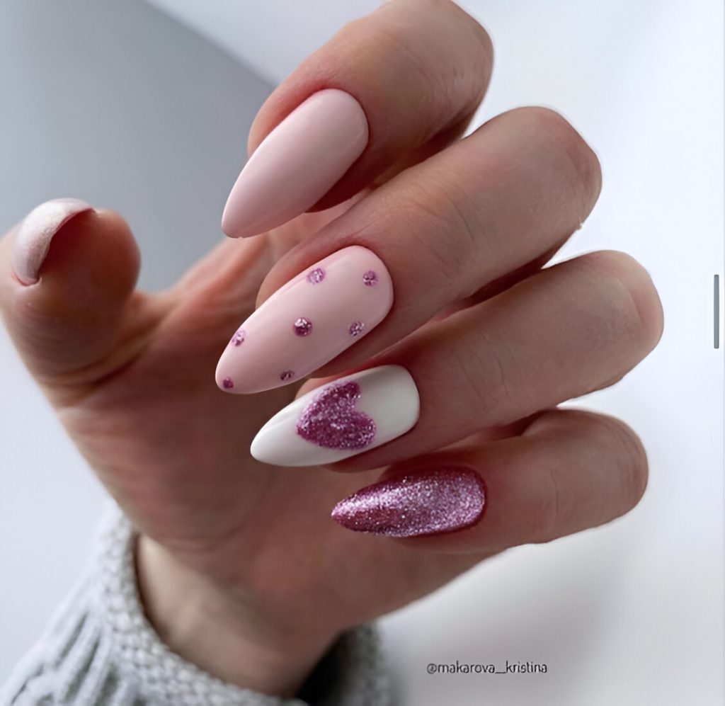 Pink Heart Manicures