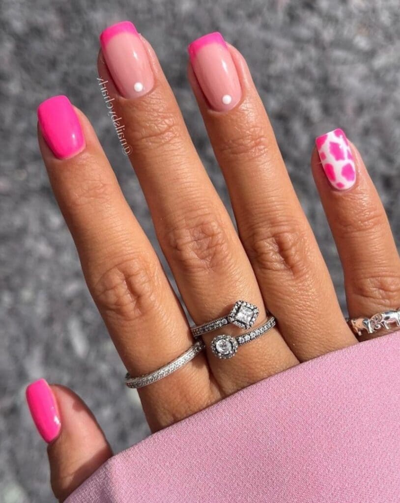 Pink Square French Tips