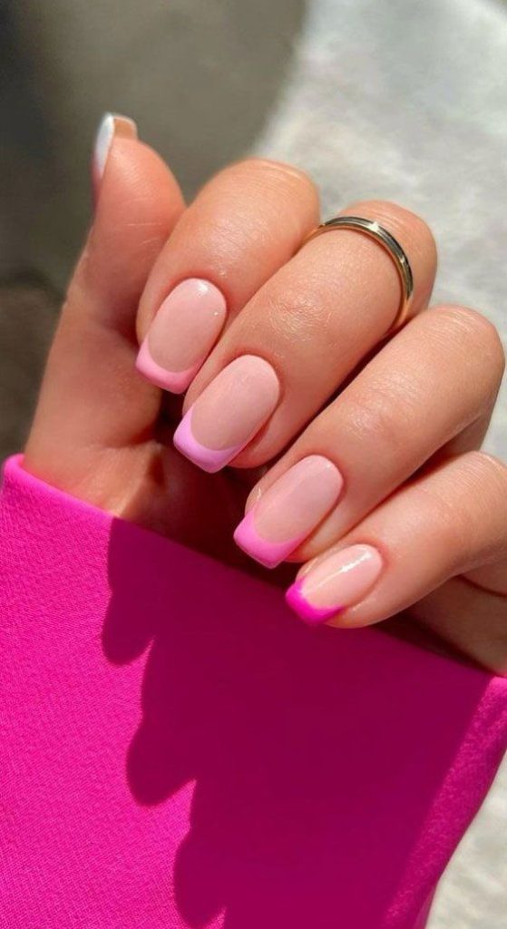 Pink Square French Tips