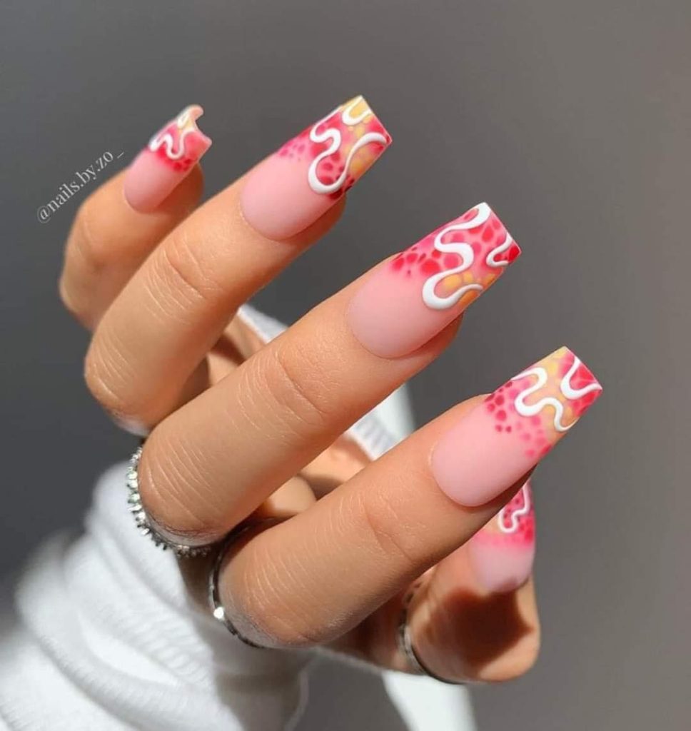 Pink Square French Tips