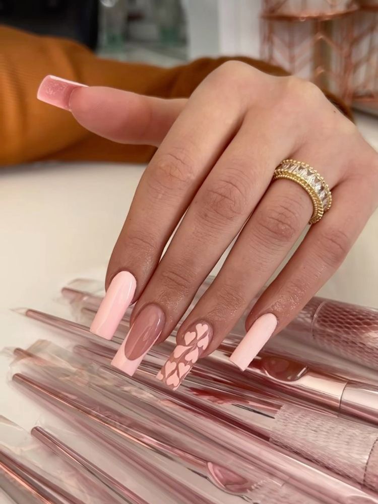 Pink Square French Tips