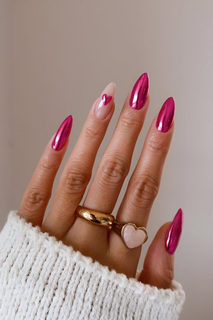 Pink Valentine's Day Nails