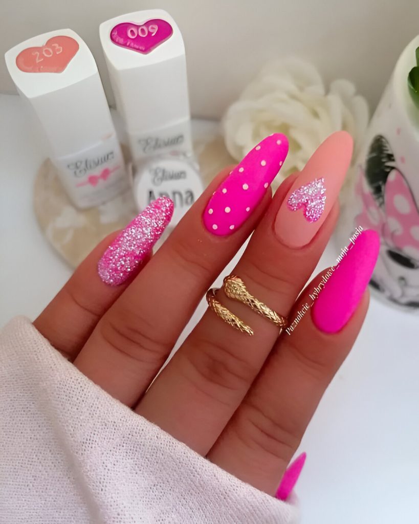 Pink Valentine's Day Nails