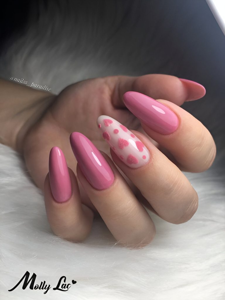 Pink Valentine's Day Nails
