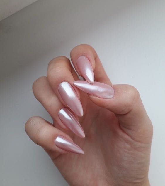 Pinky Pearlescent Nails