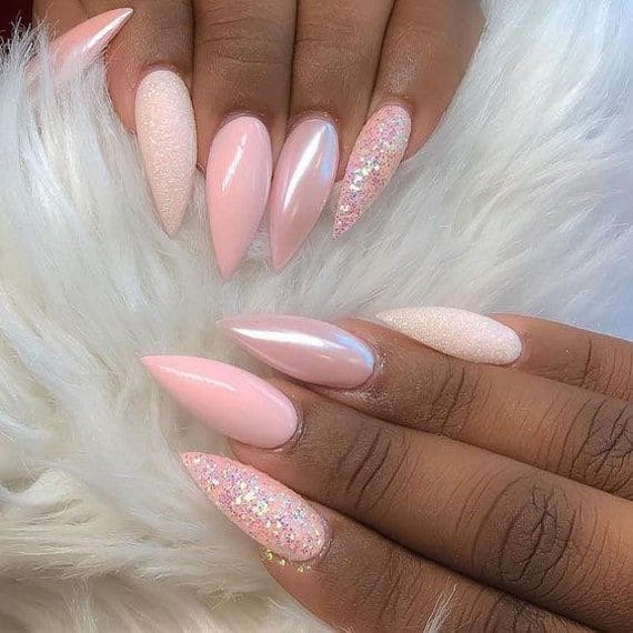 Pinky Pearlescent Nails