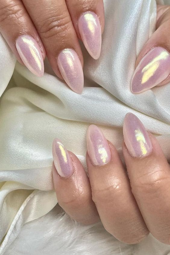 Pinky Pearlescent Nails