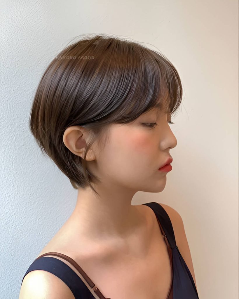 Pixie Bob Haircut With Blunt Bang