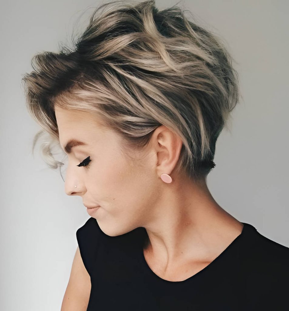 Pixie Honey Balayage Short Hair