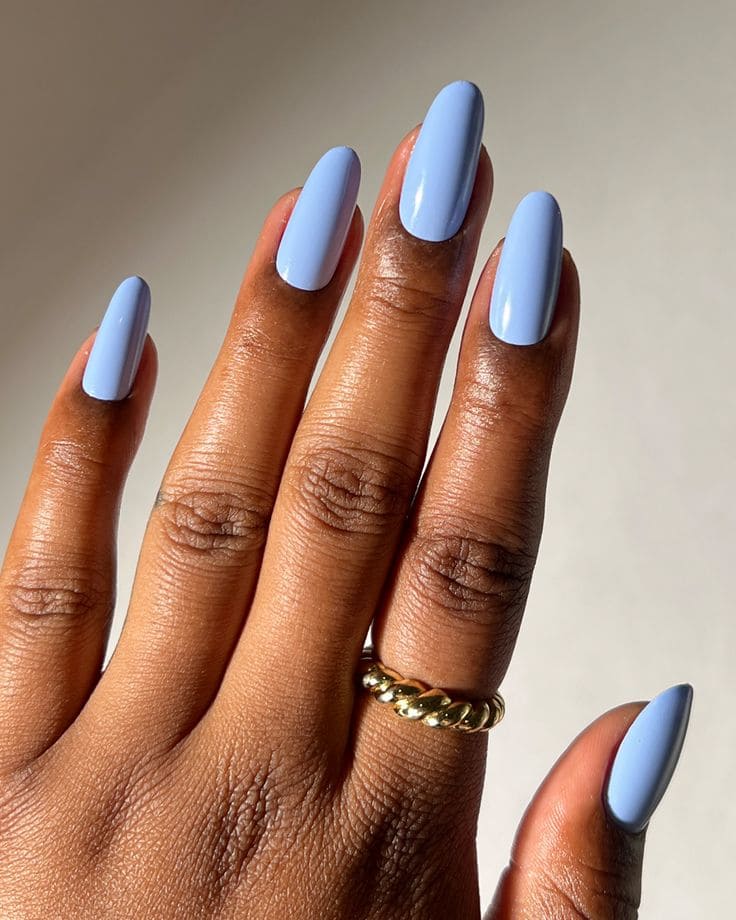 Plain Blue Nails1