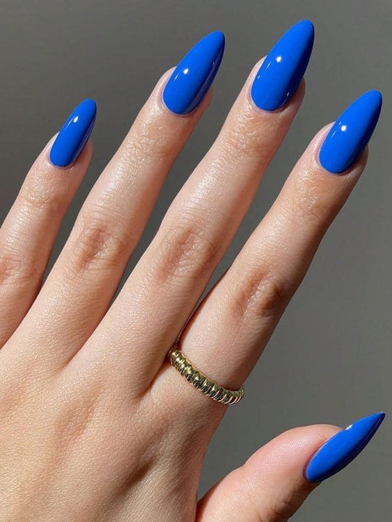 Plain Blue Nailsv2