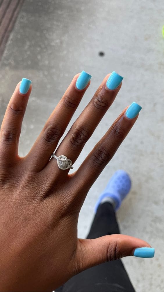 Plain Blue Nailsv