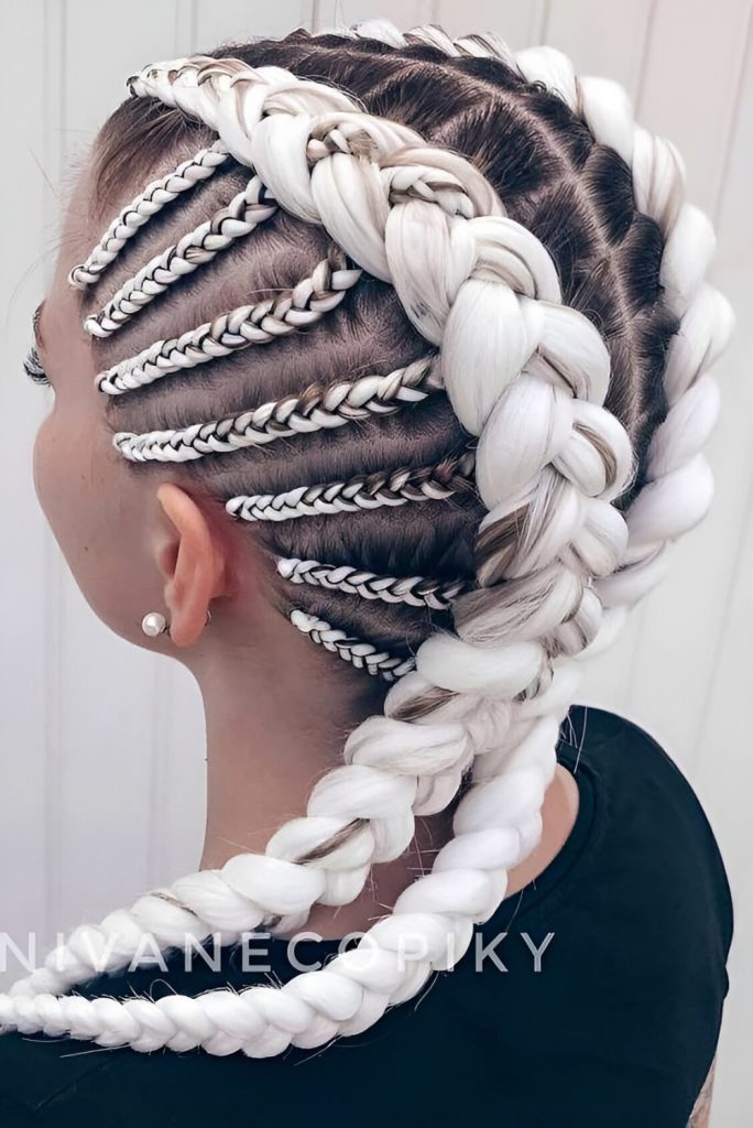 Platinum Cornrow Braids