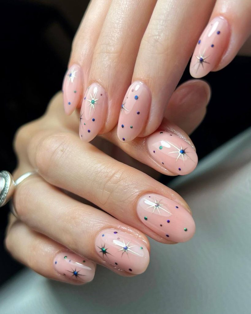 Polka Dot Nail Designs With Stars
