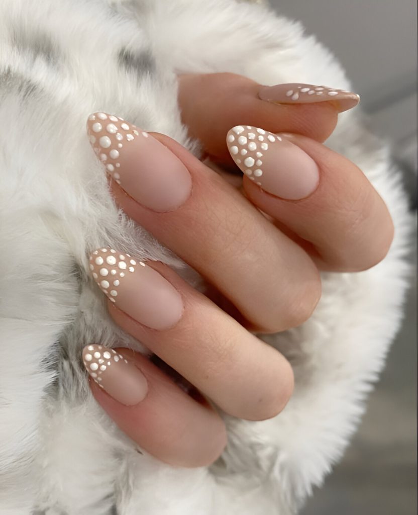 Polka Dot White French Manicure