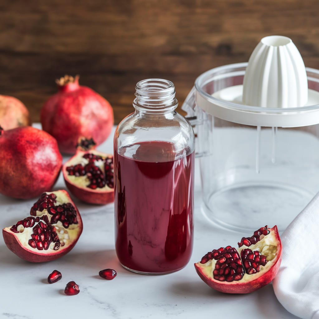 In the world of natural beauty, few ingredients pack as much of a punch as pomegranate. Rich in antioxidants, vitamins, and skin-loving nutrients, it's not just a delicious, refreshing drink, it's also a genuine beauty booster capable of transforming your skin.

Let's explore the beauty benefits of pomegranate juice, walk through some of the best DIY remedies, and share tips for working this natural wonder into your everyday beauty routine.

Ready to see how this juice can level up your skincare? Let's get into it.

Table of Contents
1. Beauty Benefits of Pomegranate Juice for Skin

When it comes to pomegranates, the skin benefits run deep. From supporting a healthy complexion to slowing visible signs of aging, here's why this juice deserves a spot in your routine:

Rich in Antioxidants for Youthful Skin

Pomegranate juice is loaded with antioxidants, especially polyphenols and flavonoids, which help protect skin from damage caused by free radicals. These unstable molecules can contribute to premature aging and wrinkles.

Drinking this juice helps neutralize free radicals, which can slow the aging process and support a more youthful, radiant look.

Supports Skin Hydration

One of pomegranate's standout benefits is its ability to support skin hydration. Proper hydration plays a big role in maintaining elasticity and keeping skin smooth and plump.

It helps replenish moisture, leaving skin feeling nourished and refreshed, which is especially useful for those with dry or dehydrated skin.

Helps Fight Hyperpigmentation and Dark Spots

If dark spots, hyperpigmentation, or acne scars are a concern, pomegranate juice can help. Its vitamin C content supports brighter skin and a more even complexion.

The antioxidants in the juice also help reduce the appearance of dark spots by supporting cell turnover and encouraging skin cell renewal.

Helps Reduce Inflammation and Irritation

Pomegranate offers anti-inflammatory properties that help calm redness and irritation. Whether you're dealing with acne, eczema, or general skin inflammation, pomegranate can help soothe skin and ease flare-ups.

Supports Collagen Production for Firmer Skin

Collagen keeps skin firm, smooth, and youthful, but production naturally slows with age, contributing to sagging and wrinkles.

Pomegranate acts as a natural collagen booster thanks to its high vitamin C content. Drinking it regularly can help support collagen production, contributing to firmer, more youthful looking skin.

2. Best DIY Remedies Using Pomegranate Juice

Now that you know the beauty benefits, here are a few fun, easy DIY remedies to incorporate pomegranate juice into your skincare routine.

Pomegranate Face Mask for Radiant Skin

This hydrating, brightening mask is a great way to give skin an instant glow. Combined with honey, pomegranate juice helps hydrate, soothe, and brighten your complexion.

What you'll need:

2 tablespoons pomegranate juice
1 tablespoon honey
1 teaspoon yogurt (optional, for extra moisture)

How to make it:

Mix the juice, honey, and yogurt (if using) in a small bowl.
Apply the mixture to your face and leave on for 15 to 20 minutes.
Rinse off with lukewarm water, gently massaging your skin as you go.
Pomegranate and Turmeric Scrub for Clear Skin

Turmeric offers strong anti-inflammatory properties that can help reduce acne and brighten skin. Paired with pomegranate juice, this scrub exfoliates, clears away dead skin cells, and helps calm inflammation.

What you'll need:

1 tablespoon pomegranate juice
1 teaspoon turmeric powder
2 tablespoons sugar (or brown sugar)

How to make it:

Mix the juice, turmeric, and sugar together to form a paste.
Apply the scrub to your face using gentle circular motions.
Leave on for 5 to 10 minutes, then rinse off with warm water.
Pomegranate Hydrating Toner

This refreshing toner helps hydrate, balance, and tighten skin, making it a great step before moisturizer or serum.

What you'll need:

¼ cup pomegranate juice
¼ cup rose water
2 tablespoons witch hazel (optional, for acne-prone skin)

How to make it:

Combine the juice, rose water, and witch hazel (if using) in a small bottle or jar.
Shake well before each use.
After cleansing, apply the toner to your face with a cotton pad.
3. Ways to Work Pomegranate Juice Into Your Daily Routine

Beyond DIY beauty remedies, there are other simple ways to add pomegranate juice to your day for glowing skin and overall wellness:

Drink It Daily: For the most direct skin benefits, a daily glass of pomegranate juice is an easy way to reap its rewards.
Blend It Into Smoothies: Add pomegranate juice to your favorite smoothie for a nutrient-rich drink that supports beauty from within.
Use It as a Skin Elixir: A few drops mixed into your regular moisturizer or serum can add an extra antioxidant and brightening boost to your routine.
4. Why Pomegranate Juice Deserves a Spot in Your Skincare Routine

When it comes to beauty, pomegranate is a real powerhouse ingredient capable of making a noticeable difference in your skin. From its high vitamin C content to its rich antioxidant profile, pomegranate juice helps soften wrinkles, fight acne, and support overall skin health.

Its natural collagen-boosting and anti-inflammatory qualities also make it a great option for improving skin tone and texture.

Adding pomegranate to your routine, whether by drinking it or using it in DIY remedies, is a simple, natural way to work toward healthier, glowing skin.

5. Disclaimer

The information in this article is intended for general informational purposes only. Always patch test new ingredients before applying them to your skin, and consult a dermatologist if you have sensitive skin or an underlying condition.

From boosting collagen production to hydrating and brightening your complexion, pomegranate juice is a true beauty powerhouse. Add this natural elixir to your routine today and see the difference for yourself.