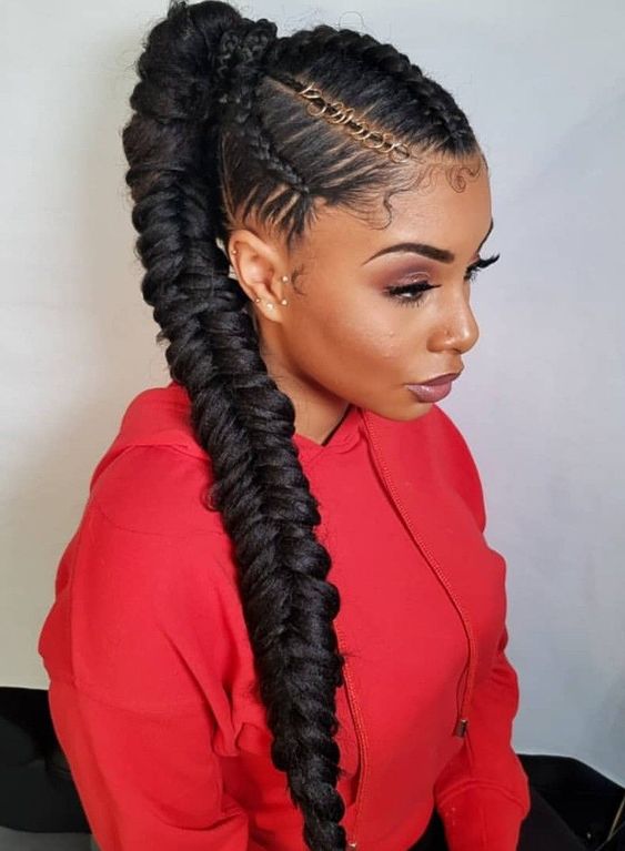 Ponytail With Fishtail Braid