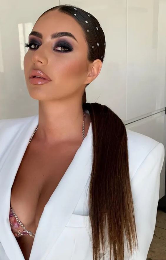 Ponytail With Rhinestone Accessory