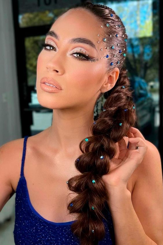 Ponytail With Rhinestone Accessory