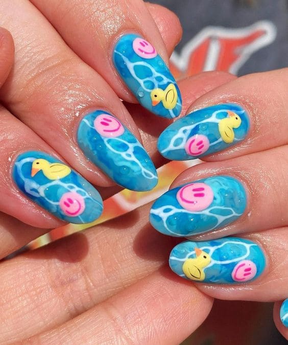 Pool Water Nail Art