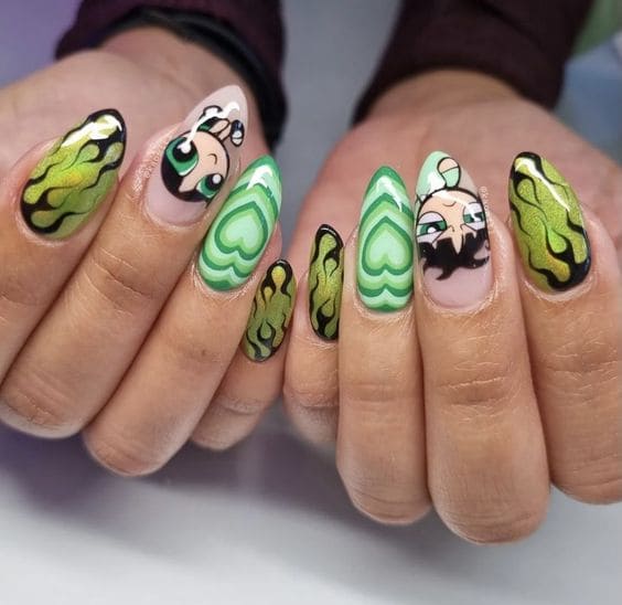 Powerpuff Girl Nails