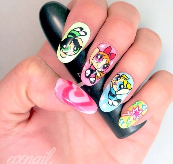 Powerpuff Girl Nails