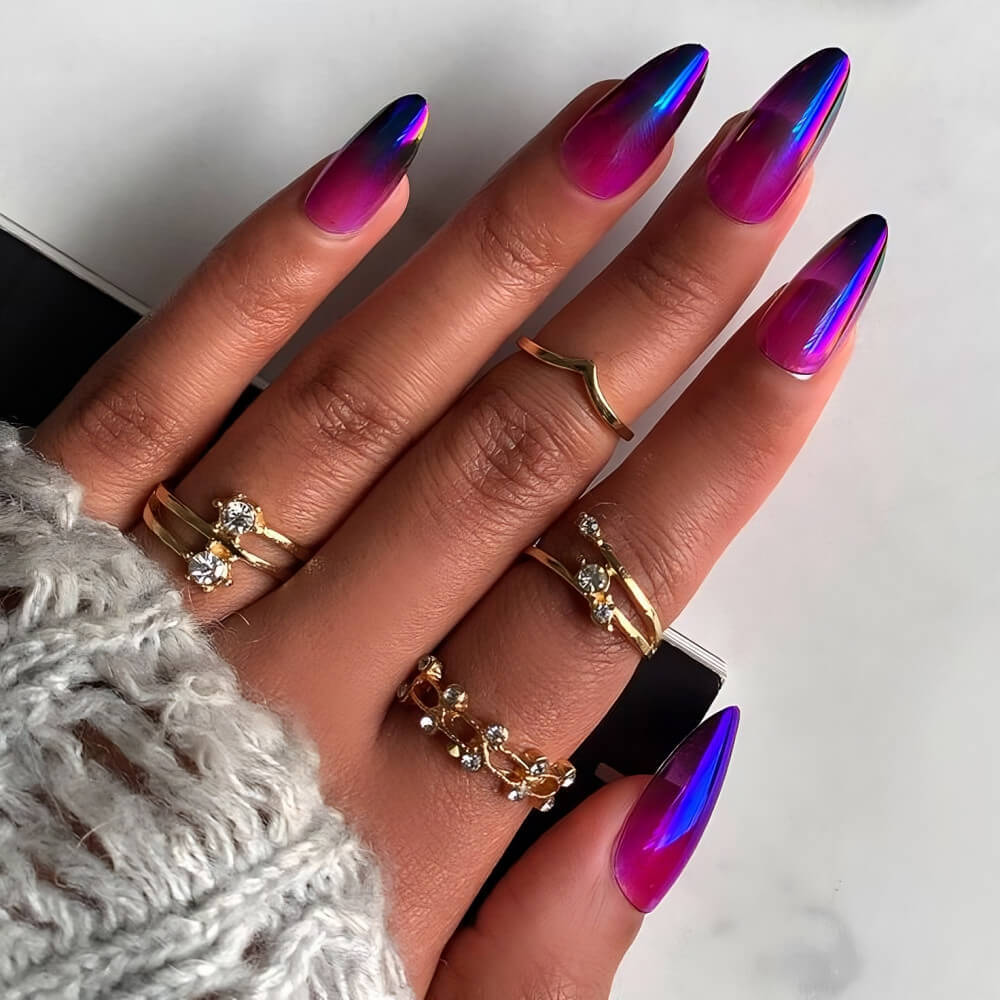 Rainbow Chrome Nails