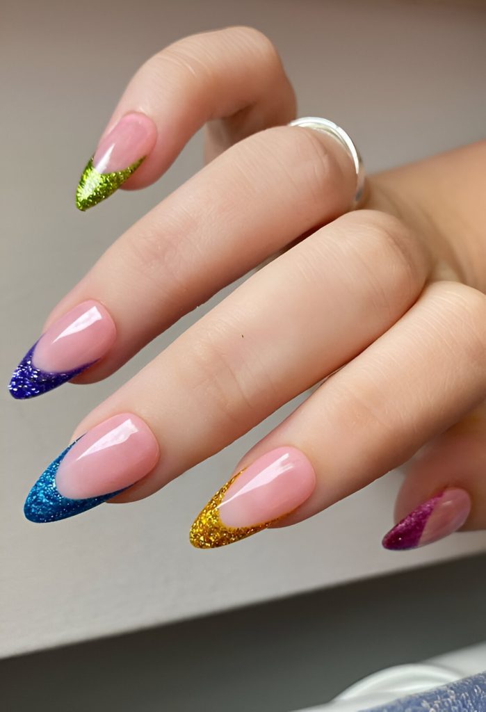 Rainbow Nails For New Year’s Evev