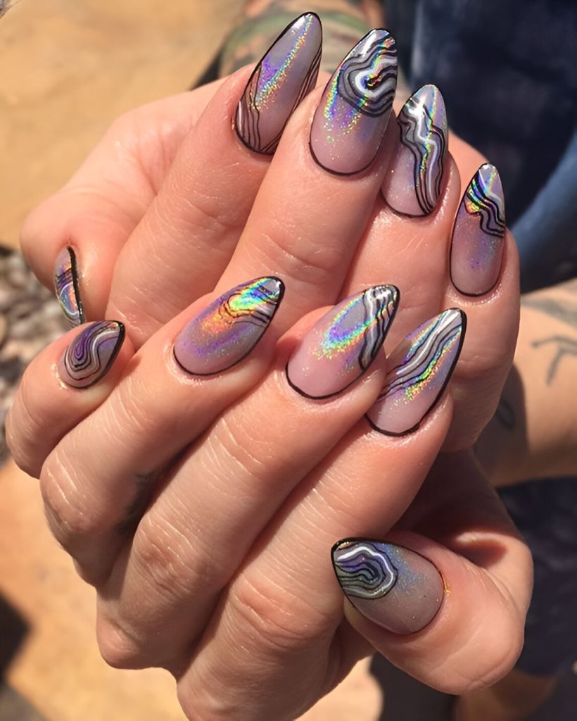 Rainbow Nails For New Year's Eve