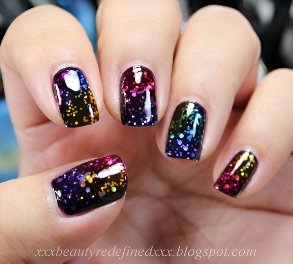 Rainbow Nails For New Year's Eve