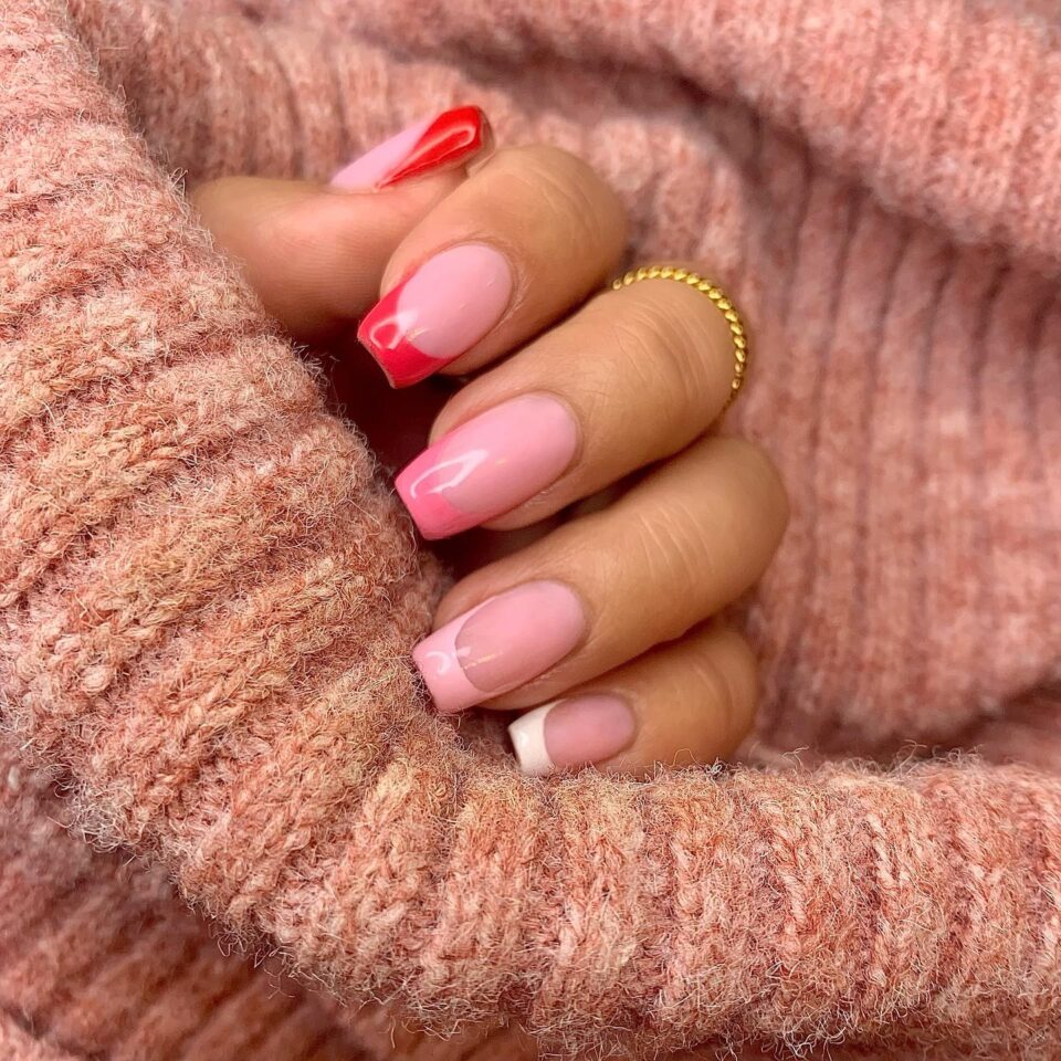  Red And White Nails