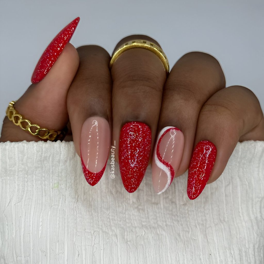  Red And White Nails