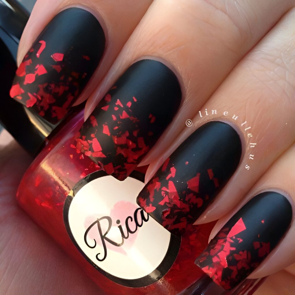 Red Glittered Tips
