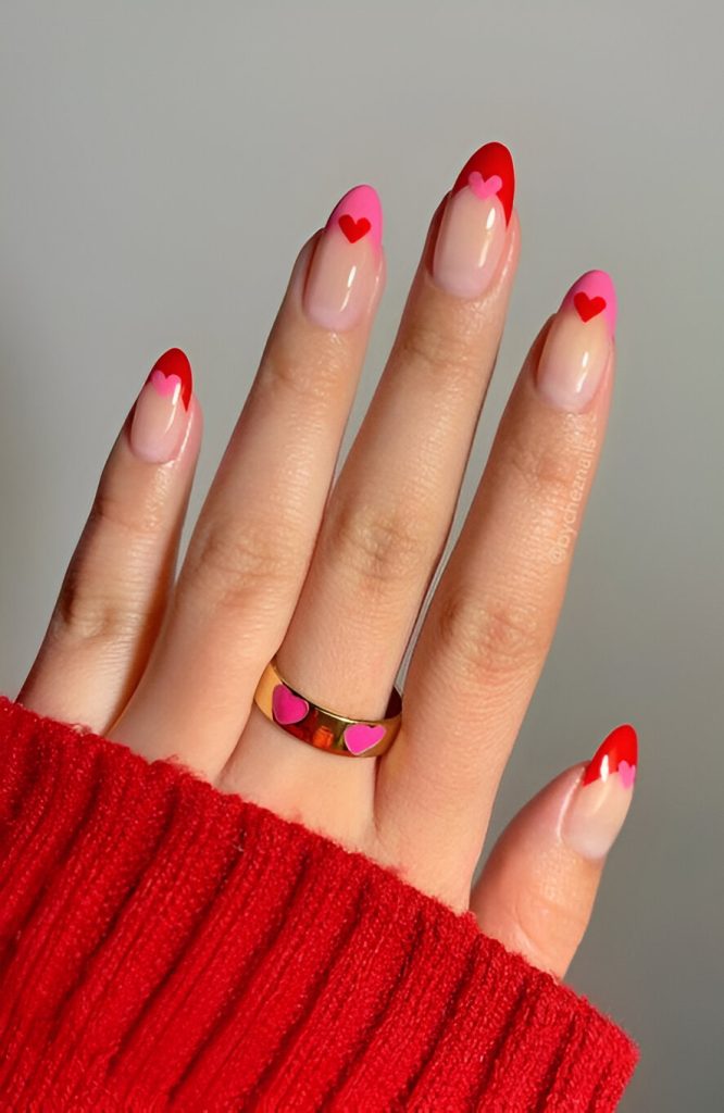 Red Heart Nail Designs